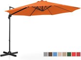 Uniprodo Zweefparasol - oranje - rond - Ø 300 cm - draaibaar