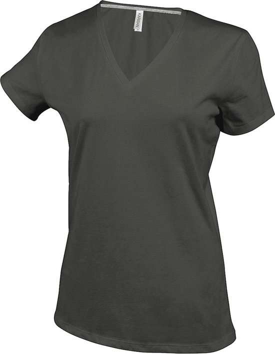 Kariban Dames/dames Feminine Fit Korte Mouwen V Hals T-Shirt (Grijs)