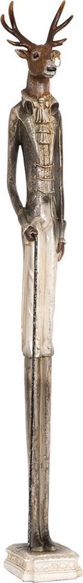 Clayre & Eef Beeld Hert 92 cm Grijs Polyresin Decoratie hert