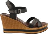 Tamaris Sandalen met sleehak zwart - Maat 37