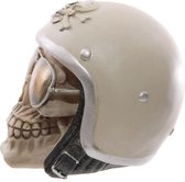 Gruesome Skull With Helmet And Sun Glasses Figure