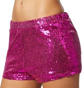 dressforfun - Pailletten-short pink XL - verkleedkleding kostuum halloween verkleden feestkleding carnavalskleding carnaval feestkledij partykleding - 303919