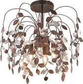 LED Plafondlamp - Plafondverlichting - Trinon Nipola - E14 Fitting - Rond - Roestkleur - Aluminium