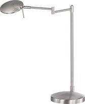 LED Tafellamp - Tafelverlichting - Trinon Kazin - 8W - Warm Wit 3000K - Rond - Mat Nikkel - Aluminium