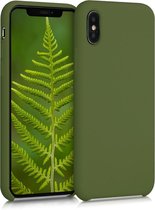 kwmobile telefoonhoesje voor Apple iPhone XS - Hoesje met siliconen coating - Smartphone case in grasgroen