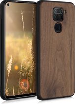 kwmobile telefoonhoesje voor Xiaomi Redmi Note 9 - Hoesje met bumper in donkerbruin - Back cover - walnoothout