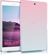 kwmobile hoes voor Sony Xperia Tablet Z3 Compact - siliconen beschermhoes voor tablet - Tweekleurig design - roze / blauw / transparant