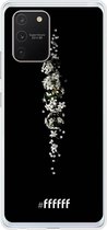 6F hoesje - geschikt voor Samsung Galaxy S10 Lite -  Transparant TPU Case - White flowers in the dark #ffffff