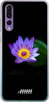 Huawei P30 Hoesje Transparant TPU Case - Purple Flower in the Dark #ffffff