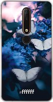 Nokia X6 (2018) Hoesje Transparant TPU Case - Blooming Butterflies #ffffff