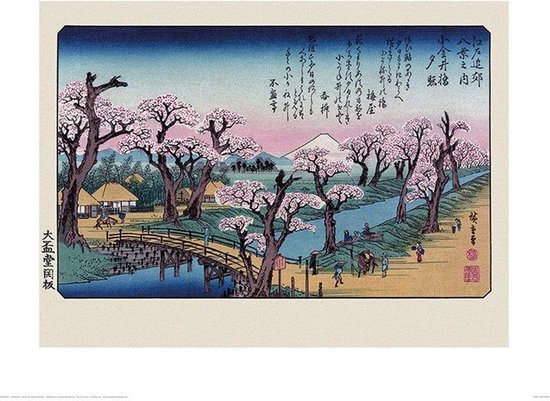 Hiroshige Mount Fuji Koganei Bridge Art Print 40x50cm | Poster