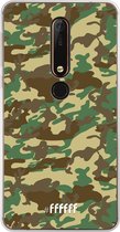 Nokia X6 (2018) Hoesje Transparant TPU Case - Jungle Camouflage #ffffff