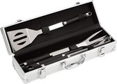 BBQ accesoires - Luxe RVS Grillset 3 delig Bruzzler - RVS Spatel - Barbecue Gereedschapset Roestvrijstaal - Tangenset