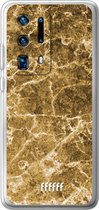 Huawei P40 Pro+ Hoesje Transparant TPU Case - Gold Marble #ffffff