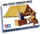 1:35 Tamiya 35074 WWII Diorama-Set Tent w/Radio & 1 Figure Plastic kit