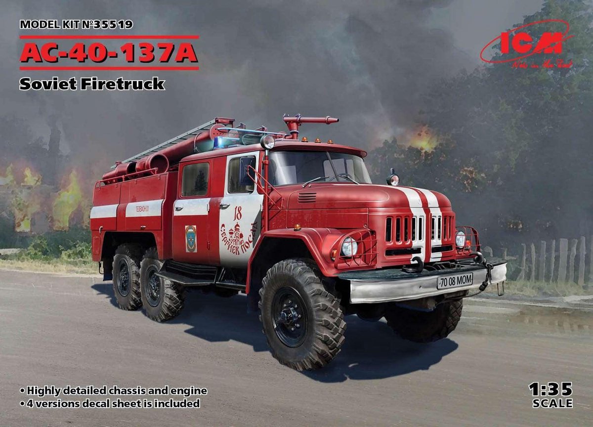 ICM Modelbouwpakket Militaire voertuigen - 35519 AC-40-137A, Soviet Firetruck Plastic - 1:35 - Modelbouw