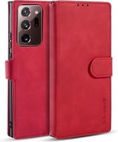 CaseMe - Samsung Galaxy Note 20 Ultra Hoesje - Met Magnetische Sluiting - Ming Serie - Leren Book Case - Rood