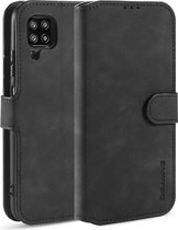 caseme - Hoesje geschikt voor Samsung Galaxy A42 - met magnetische sluiting - ming serie - leren book case - zwart