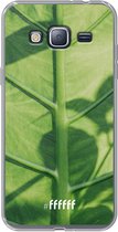 Samsung Galaxy J3 (2016) Hoesje Transparant TPU Case - Leaves Macro #ffffff