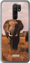 Xiaomi Redmi 9 Hoesje Transparant TPU Case - Elephants #ffffff