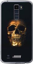LG K10 (2016) Hoesje Transparant TPU Case - Gold Skull #ffffff