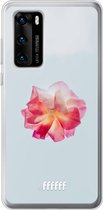 Huawei P40 Hoesje Transparant TPU Case - Rouge Floweret #ffffff