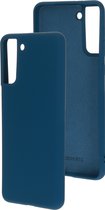 Mobiparts Siliconen Cover Case Samsung Galaxy S21 Plus Blueberry Blauw hoesje