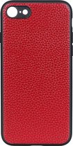 Voor iPhone SE 2020 Litchi Texture lederen opvouwbare beschermhoes (rood)