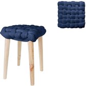 Sortio Home - Poef Bas Luxe - Blauw - Stof