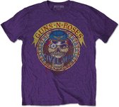 Guns N' Roses Heren Tshirt -L- Skull Circle Paars