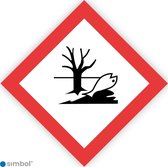 Simbol - Sticker GHS09 Milieu Gevaarlijk - Environmental Danger - Duurzame Kwaliteit - Formaat 30 x 30 cm.
