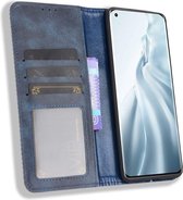 Xiaomi Mi 11 Hoesje Vintage Portemonnee Book Case Blauw