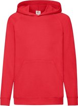 Fruit Of The Loom Kinderen Unisex Lichtgewicht Sweatshirt Met Capuchon / Hoodie (Rood)