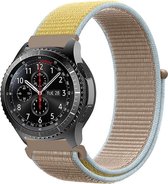 Nylon Smartwatch bandje - Geschikt voor Strap-it Samsung Galaxy Watch 46mm nylon band - camel - Strap-it Horlogeband / Polsband / Armband