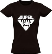 T-shirt femme Super Mama Shield | fête des mères | grand-mère | mère | drôle | cadeau | Noir