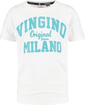 Vingino T-shirt Milano Jongens Katoen Wit/blauw Maat 92