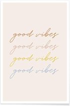 JUNIQE - Poster Good Vibes -30x45 /Kleurrijk