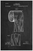 JUNIQE - Poster met kunststof lijst Toiletpapier - patent -13x18 /Wit