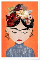 JUNIQE - Poster Frida Orange -60x90 /Oranje
