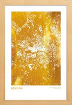 JUNIQE - Poster met houten lijst London gouden -13x18 /Goud & Wit