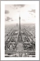 JUNIQE - Poster met kunststof lijst Tour Eiffel -20x30 /Grijs & Ivoor