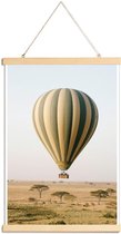 JUNIQE - Posterhanger Luchtballon safari -30x45 /Geel & Groen