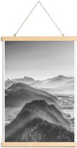 JUNIQE - Posterhanger Ballonvaart over de Alpen -20x30 /Grijs & Wit