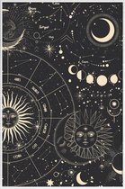 JUNIQE - Poster met kunststof lijst Astrology Wheel -13x18 /Zwart