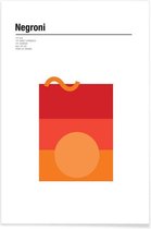 JUNIQE - Poster Negroni - minimalistisch -60x90 /Rood & Wit
