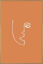 JUNIQE - Poster met kunststof lijst Perspective -30x45 /Bruin & Oranje