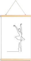 JUNIQE - Posterhanger Ballet -60x90 /Wit & Zwart
