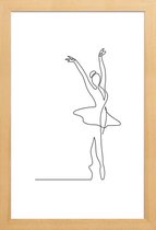 JUNIQE - Poster in houten lijst Ballet -40x60 /Wit & Zwart