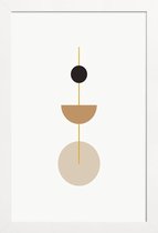 JUNIQE - Poster met houten lijst Pendulum gouden -40x60 /Goud & Ivoor