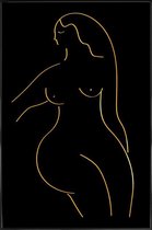 JUNIQE - Poster met kunststof lijst Form II gouden -13x18 /Goud &